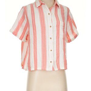 Old Navy Linen-Blend Button-Down Crop Shirt - Large